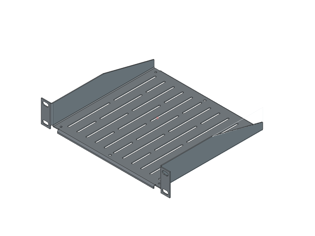 ratsnets 10" rack shelf, isometric render